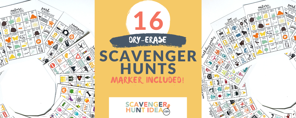 Scavenger Hunt Set of 16 Games, Dry-Erase with Markers Included