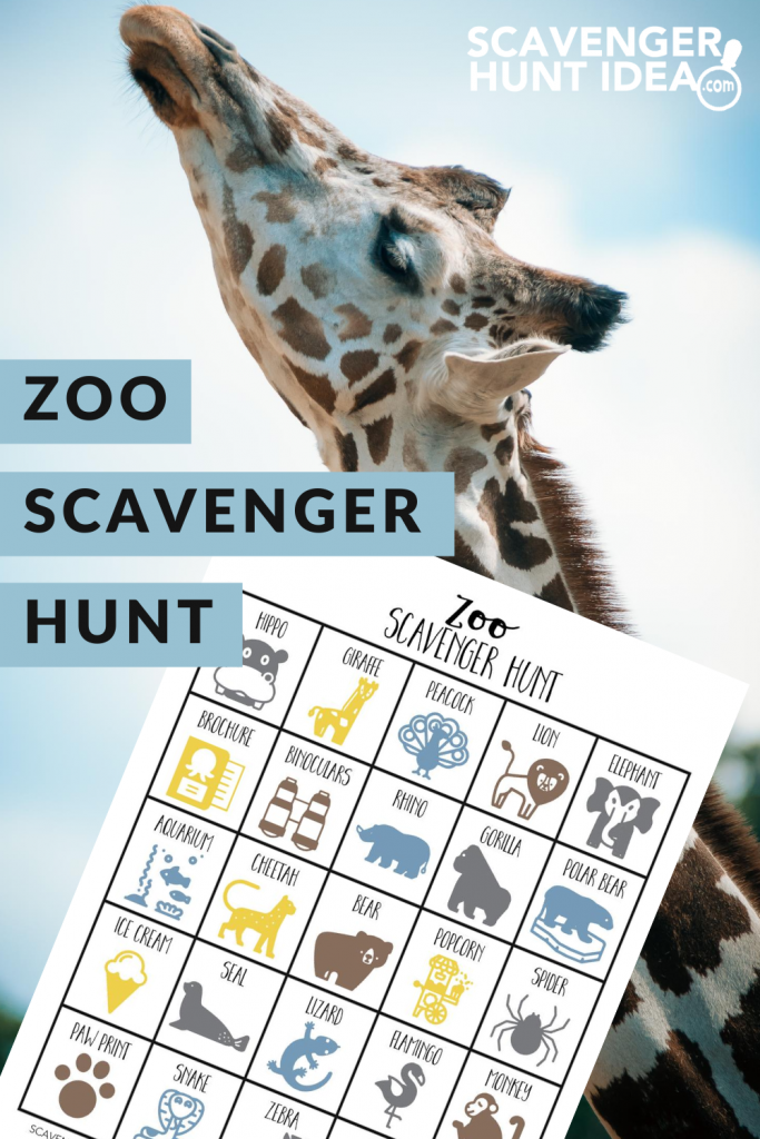 Zoo Scavenger Hunt with Giraffe in Background