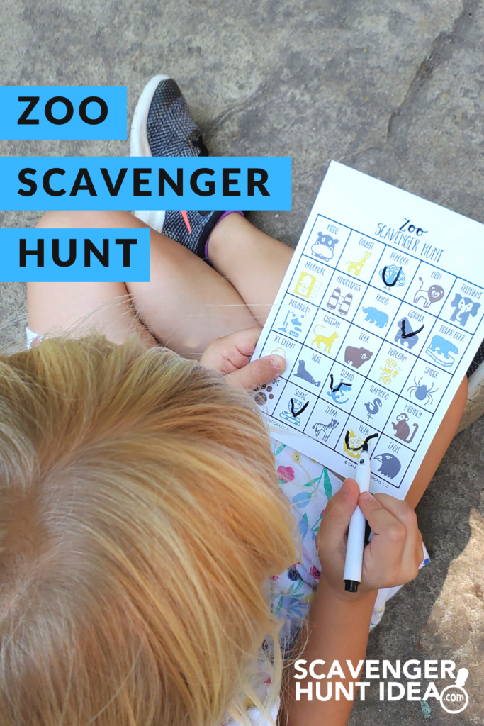 Child playing a Zoo Scavenger Hunt game at the Zoo