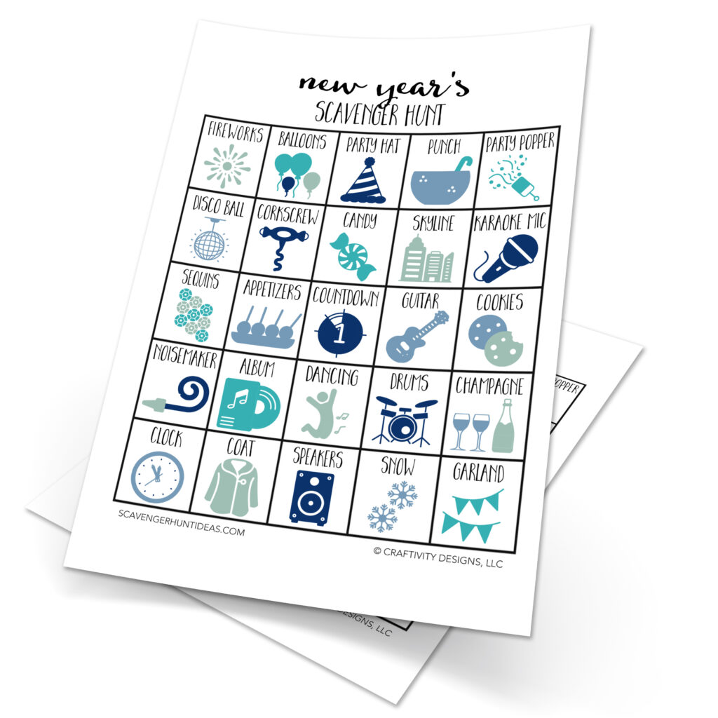 New Years Scavenger Hunt Game Printable New Year's Eve 