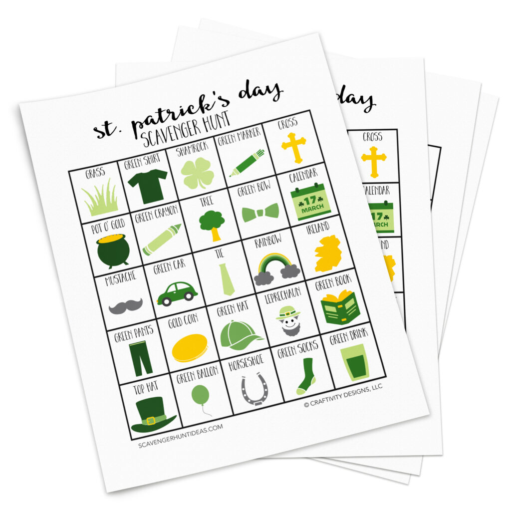 st patrick's day scavenger hunt free printable