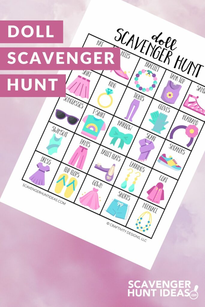 doll scavenger hunt game - find doll accessories and clothing